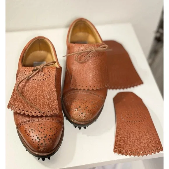 AEROGREEN Made in Italy Golf Loafers Brogues Women's 6 Removable Kilties Extras - Picture 3 of 8